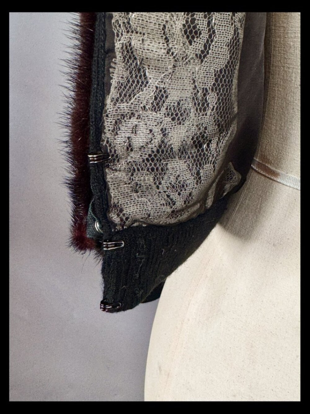Bernhard Altmann 1950s 100% Pure Cashmere Cropped Bolero Detachable Real Fur - Picture 6 of 10